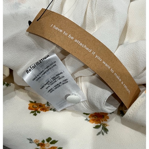 Reformation Bettie Floral Print Mock Neck Corset style Top Size 10 - Picture 6 of 7